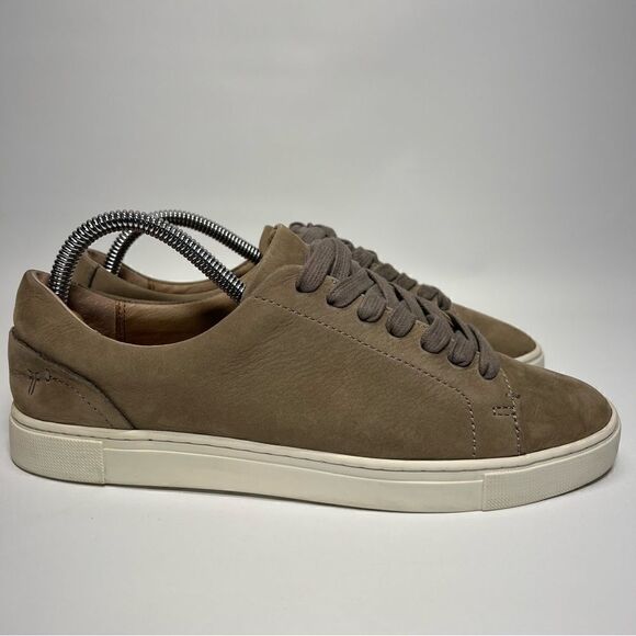 Frye Womens Ivy Low Lace Grey Italian Leather Sneakers 8M - Picture 5 of 10